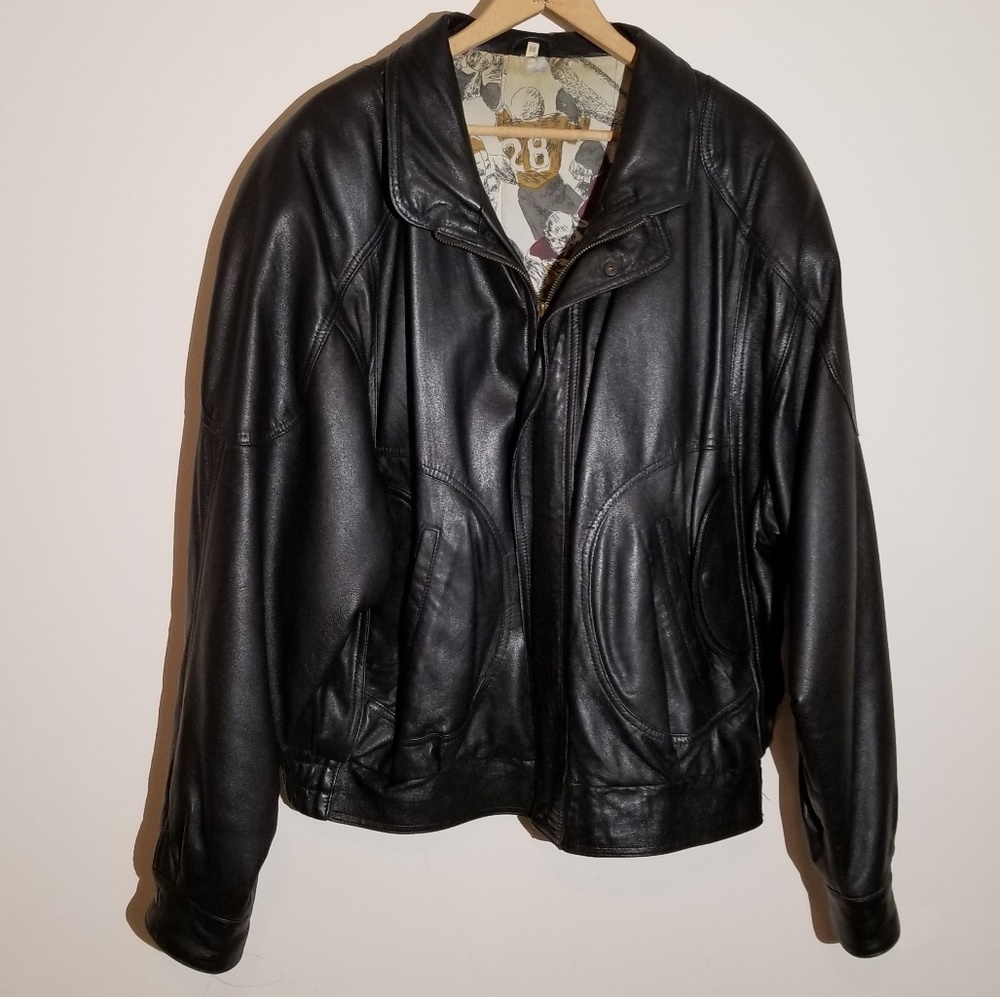 Vintage Vera Pelle Italian Leather Bomber Jacket